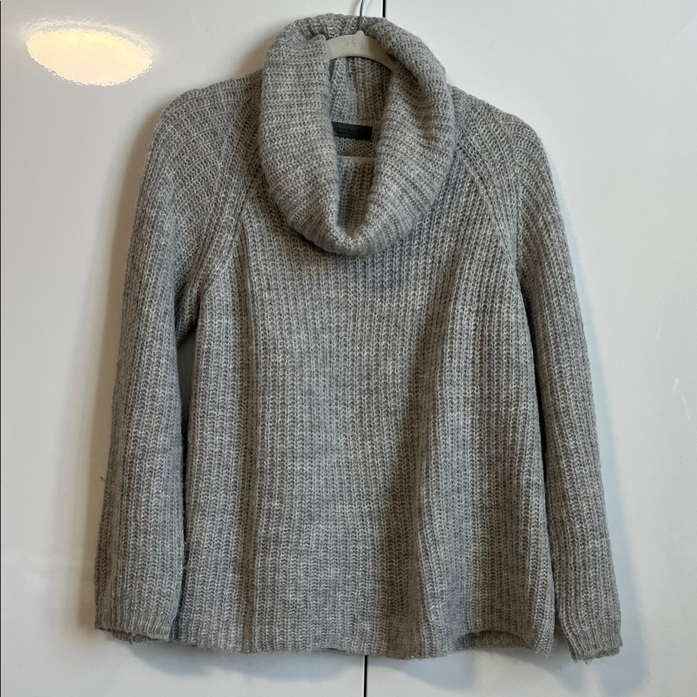 ELSAMANDA ITALY NWOT Heather Gray Alpaca Blend Cowl Neck Sweater, Size L